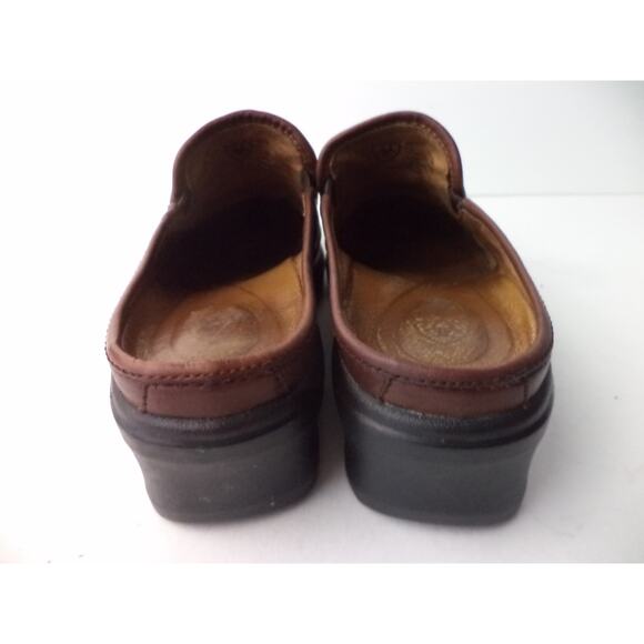 ARIAT EUR 36.5 US 6.5M CORDOVAN BROWN LEATHER CLOG PLATFORM MEDIUM HEEL SHOE - Picture 3 of 7